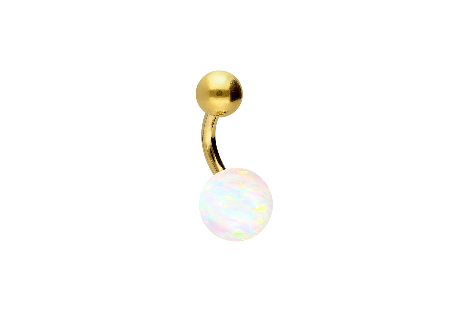 Chirurgenstahl Bananabell Piercing SYNTHETISCHER OPAL + CHIRURGENSTAHL-KUGEL